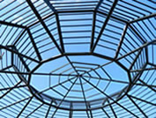 Metal framework of Amphitheatre before thatching