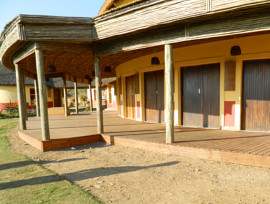 Decking work at Mvezo Thatching Project