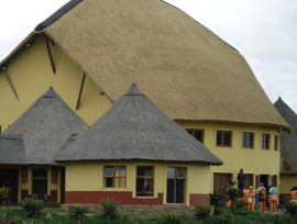 Mvezo Thatching Project - large curved thatch roof